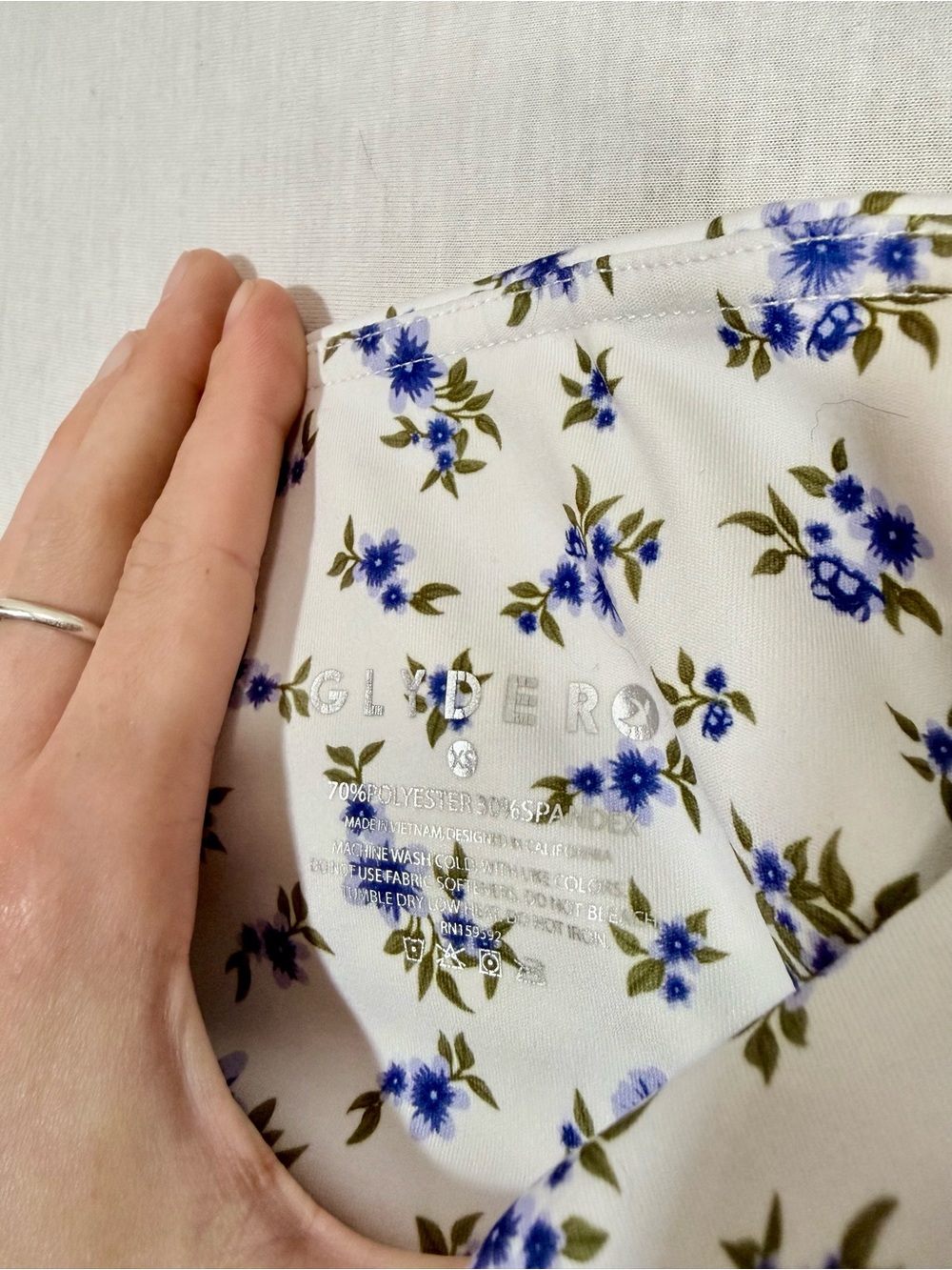 Glyder XS Floral High-Waist Leggings - Blue/purple mini flower Print - Picture 5 of 5